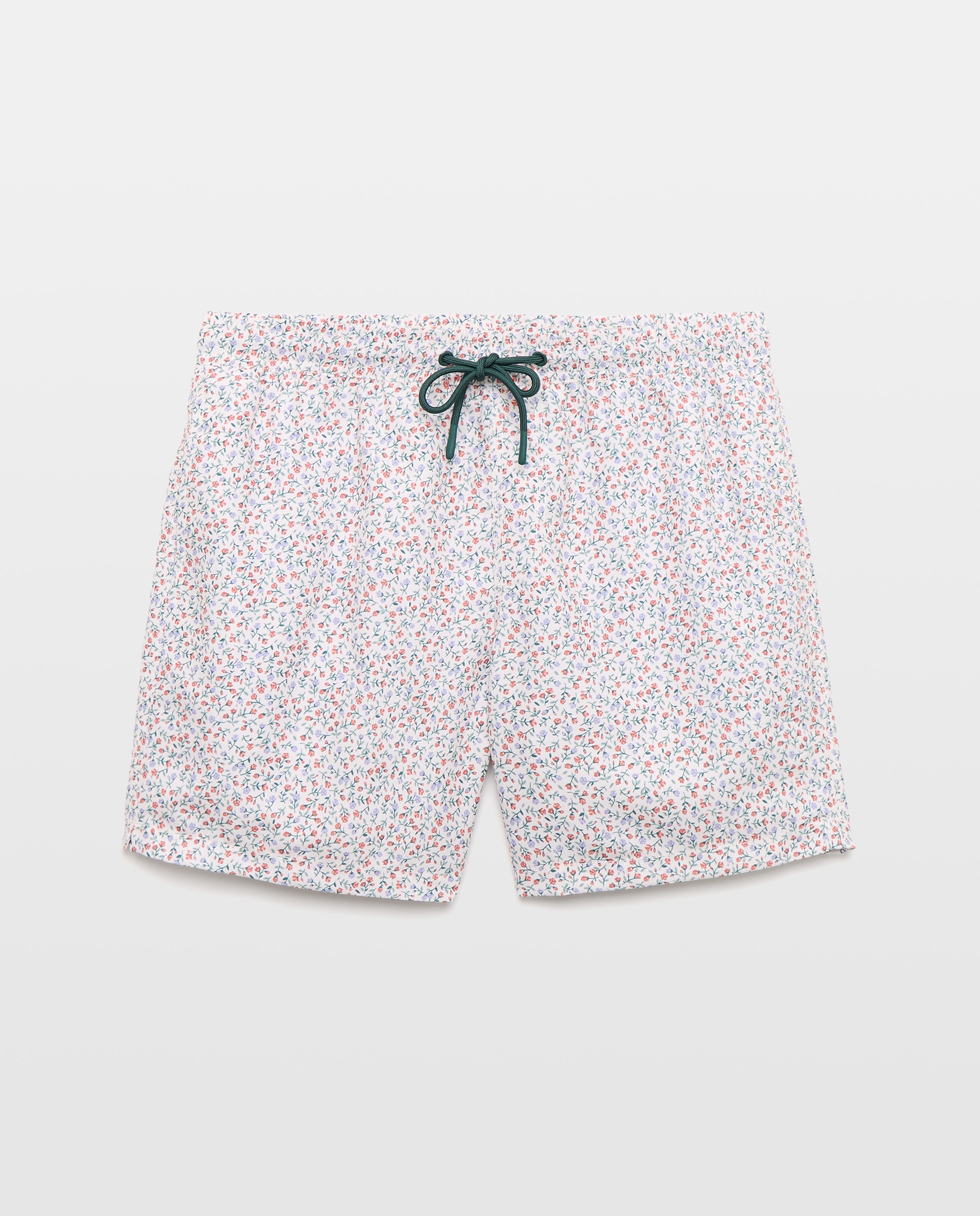 Bañador estampado florecitas de hombre Blanco roto-3
