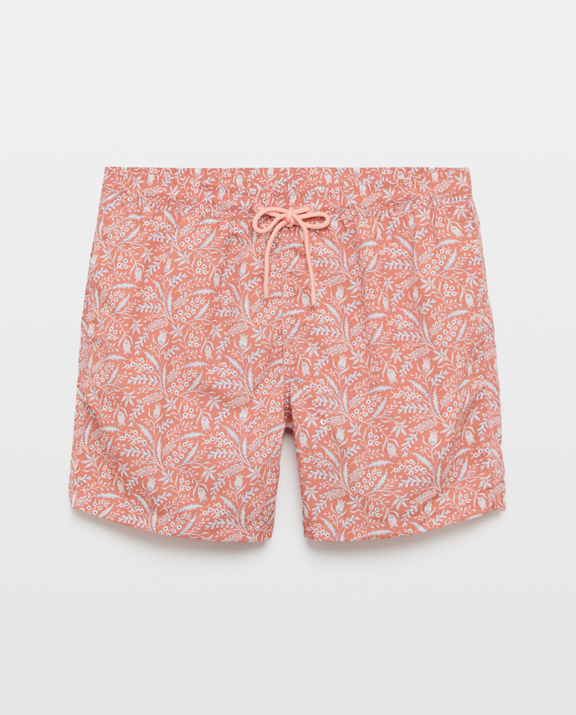 Bañador estampado ramitas Naranja quemado-3