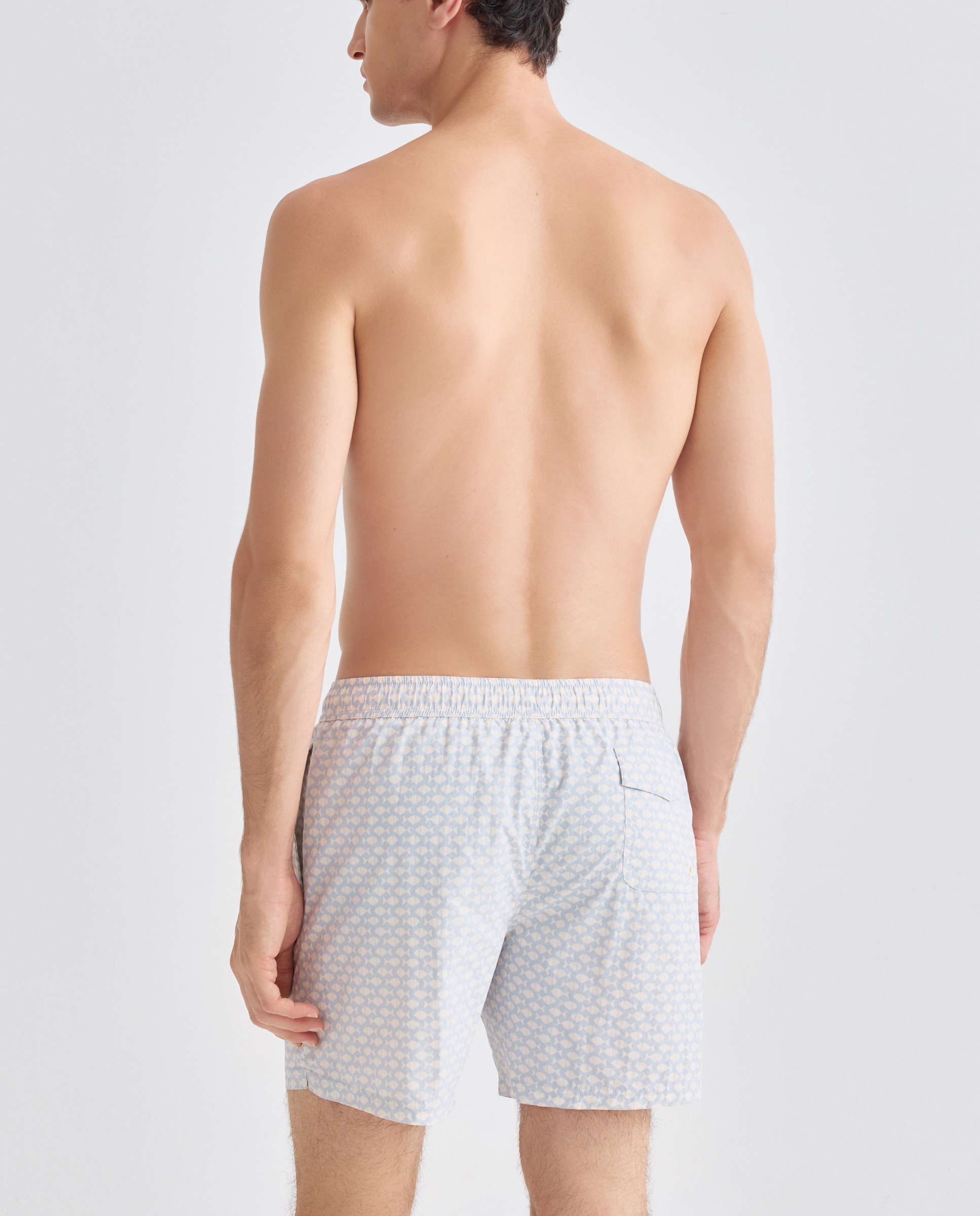 Bañador estampado peces hombre 410 Azul claro-2