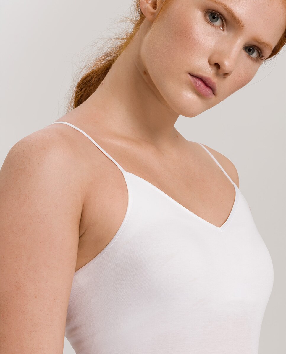 T-shirt de alças com copas Branco-4