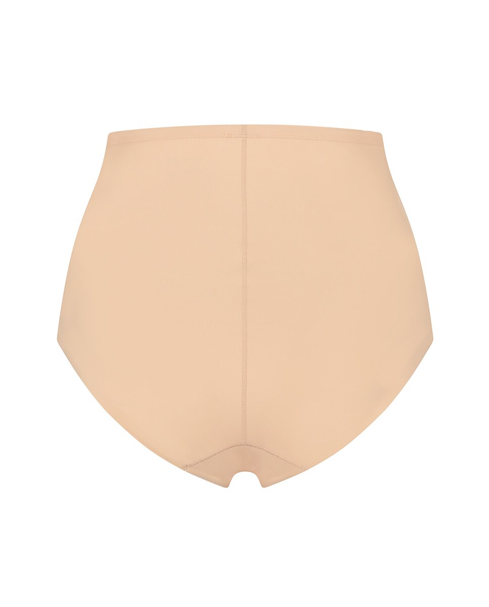 Cueca Adelgaçante Invisível de Controlo Firme e Cintura Média Bege-4