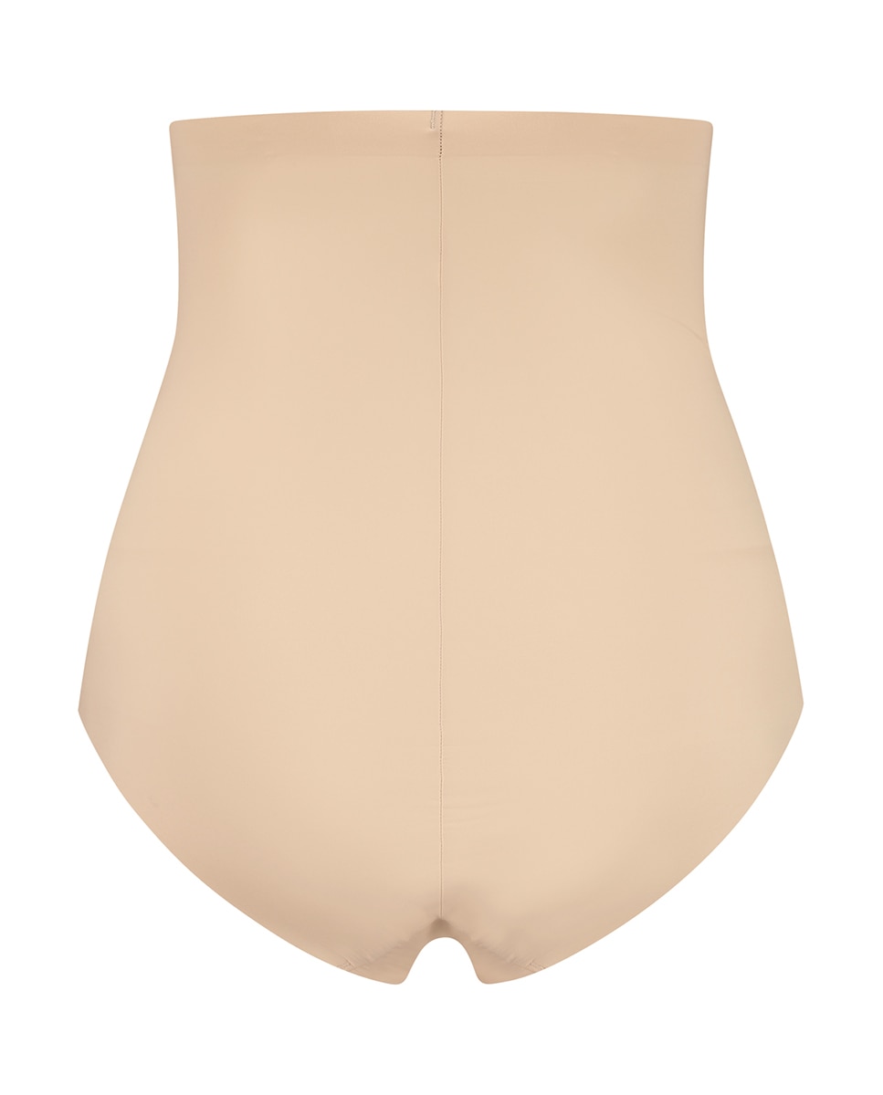 Cueca Adelgaçante de Controlo Médio com Cintura Subida Bege-4