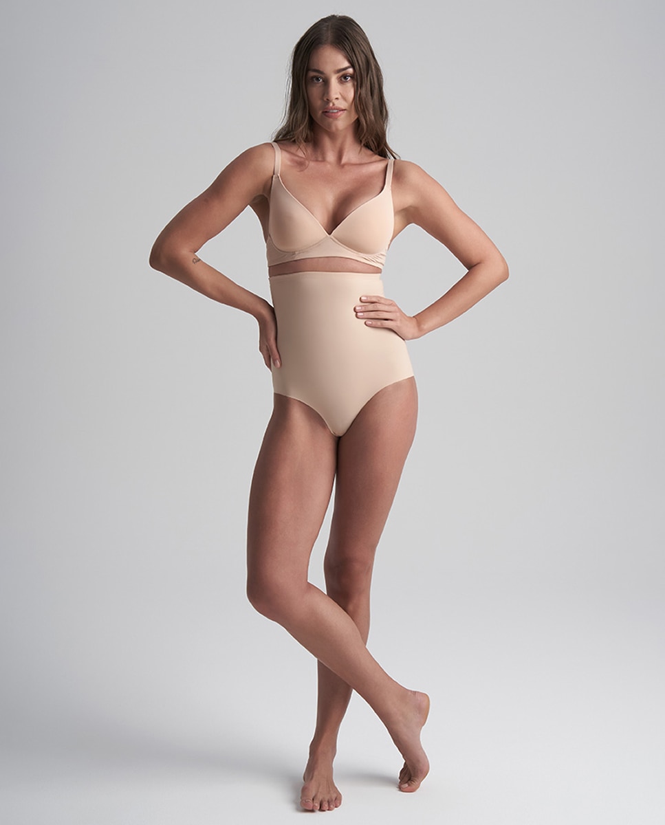 Imagen 6 de Braga reductora contro firme cintura alta sin costuras - Bye Bra - Beige Beige