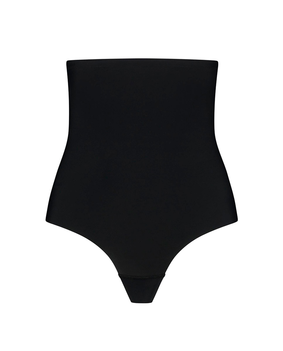 Tanga Adelgaçante de Controlo Firme com Cintura Subida e sem Costuras Preto-4