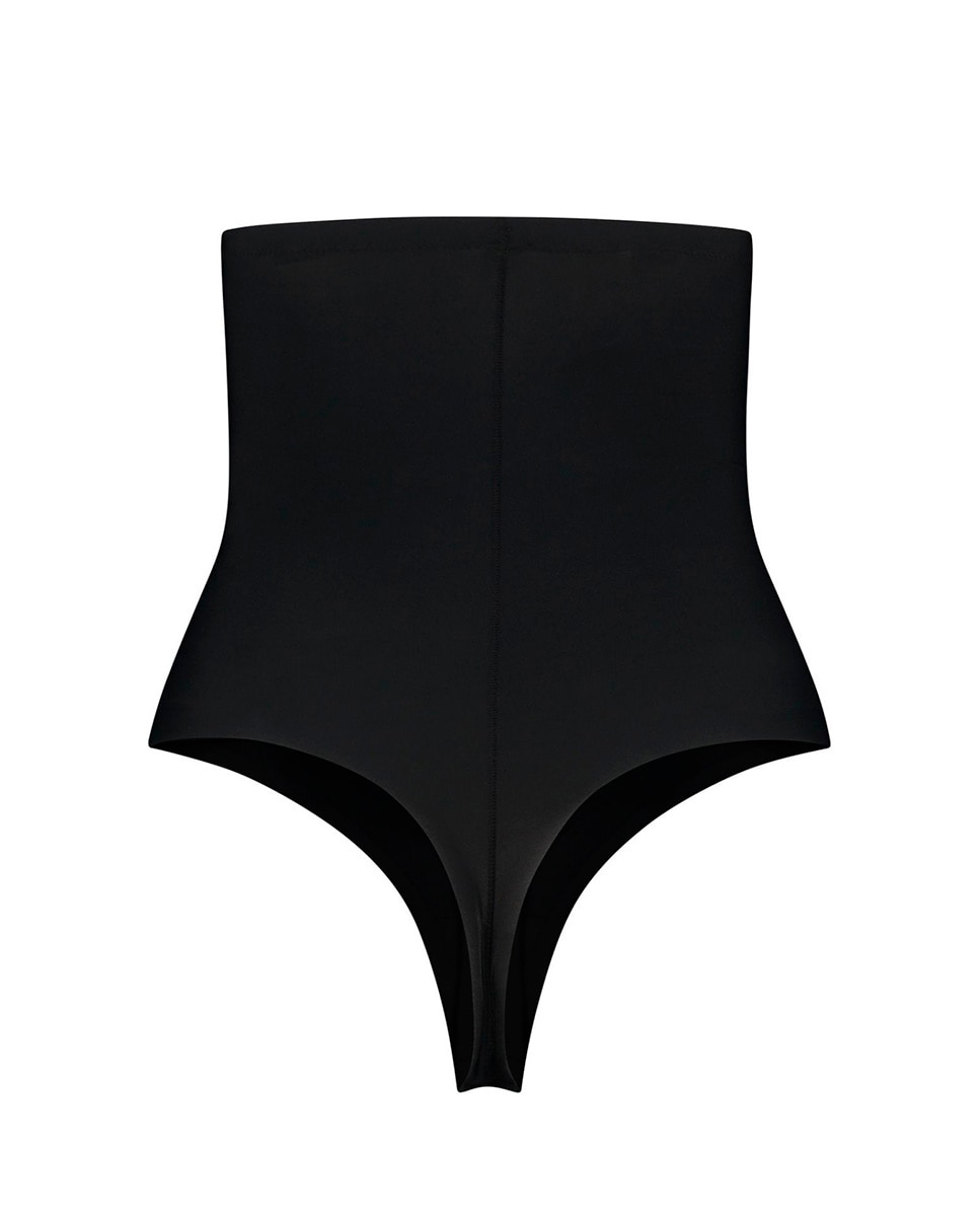 Tanga Adelgaçante de Controlo Firme com Cintura Subida e sem Costuras Preto-5