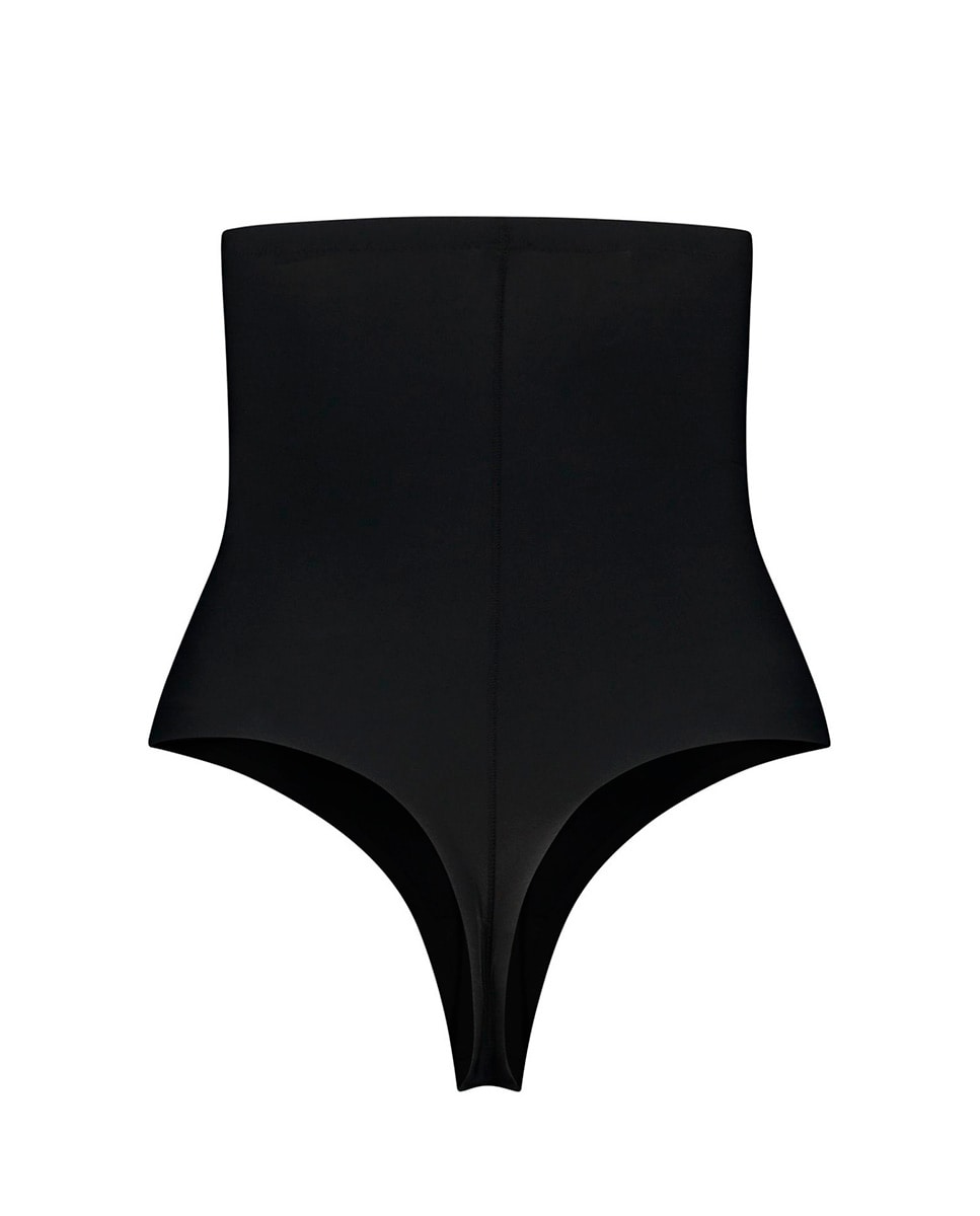 Tanga Adelgaçante de Controlo Firme com Cintura Subida e sem Costuras Preto-5