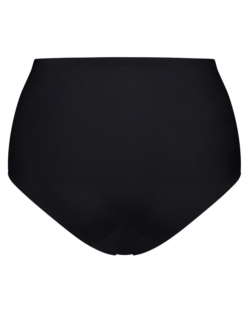 Cueca Adelgaçante Elástica de Controlo Ligeiro com Cintura Subida Preto-5