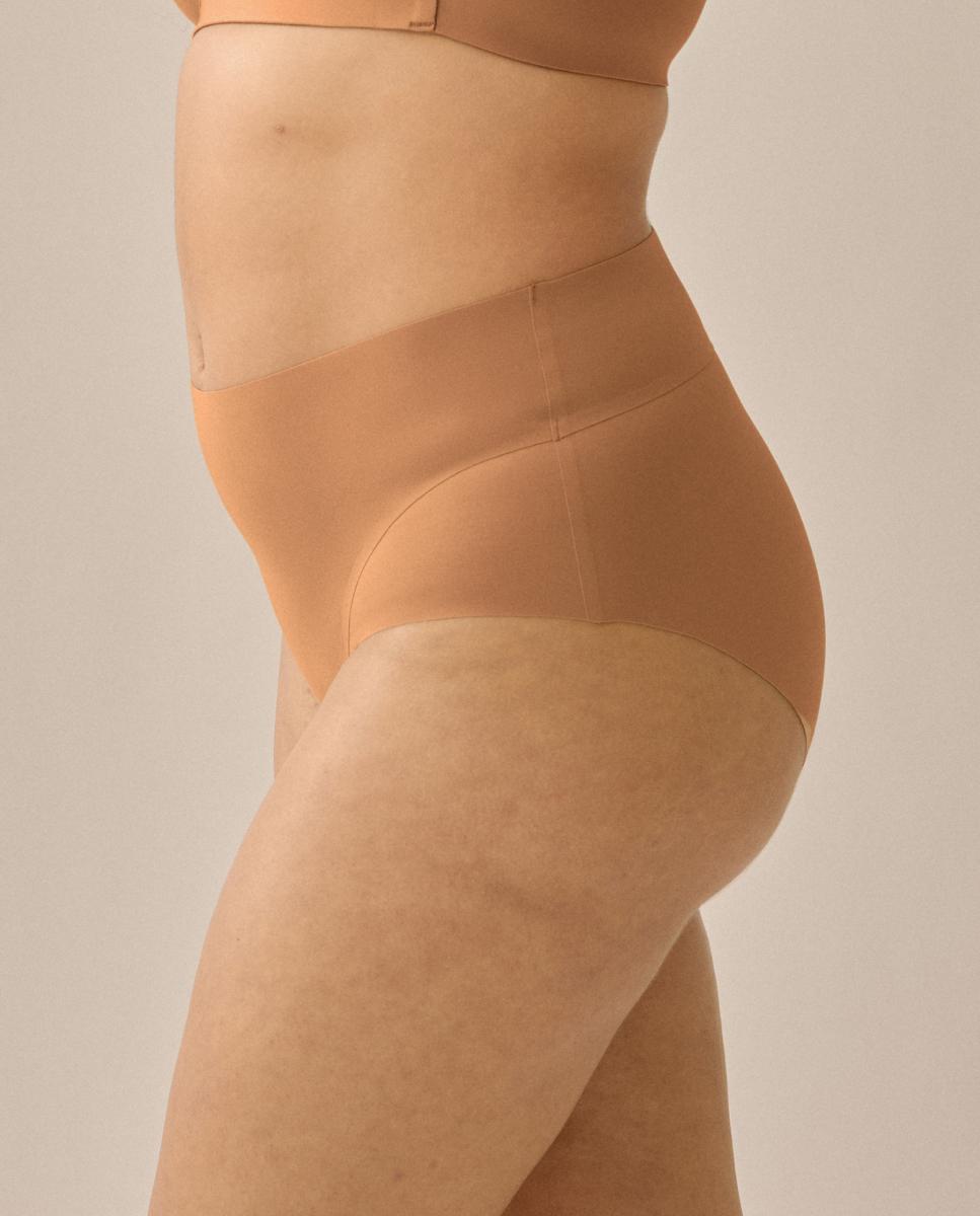 Cueca de Cintura Subida Castanho-claro-3