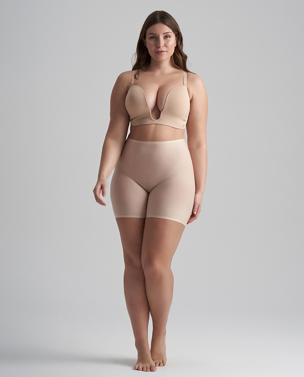 Imagen 5 de Pantalón short reductor control ligero cintrua alta elástico - Bye Bra - Beige Beige