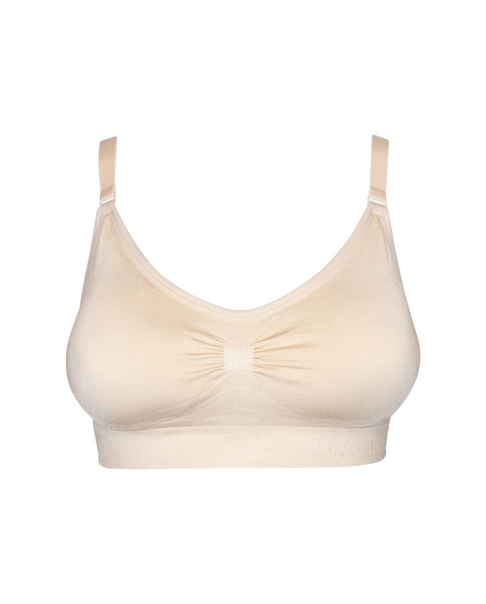 Soutien tipo top Seamless & Comfy com alças finas com EVA foam Marfim-3