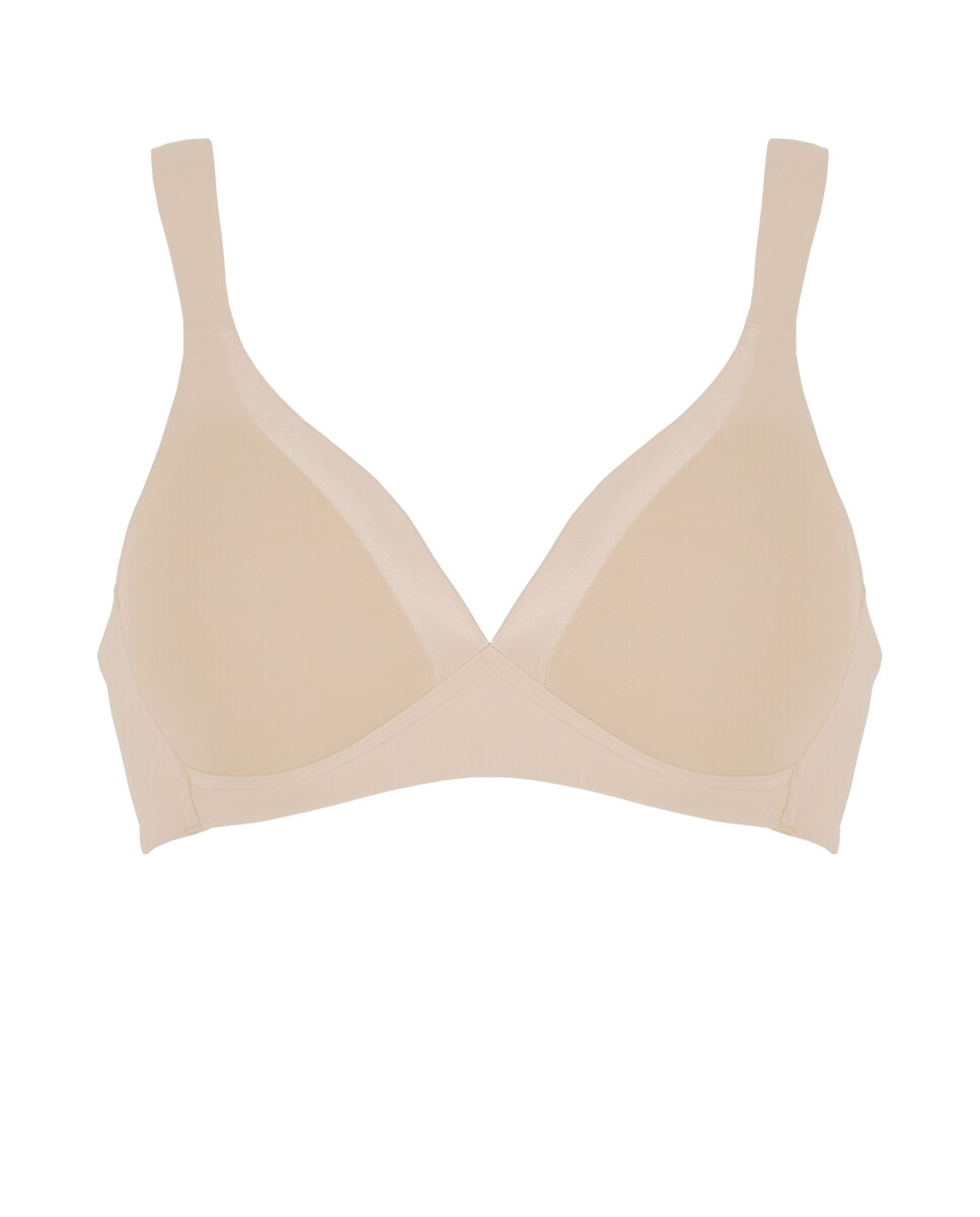 Soutien Almofadado sem Aros e com Alças Acolchoadas Natural-3