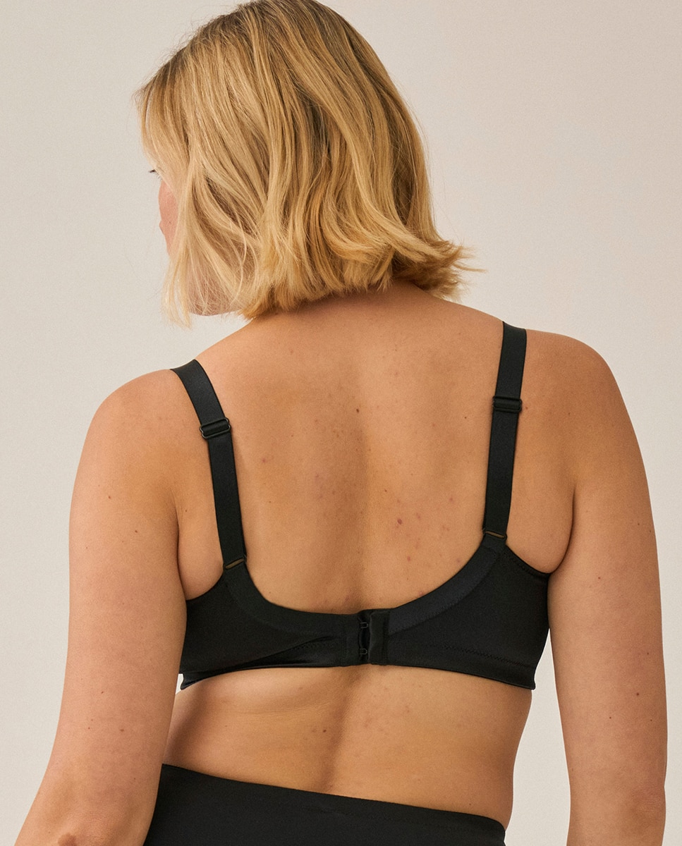 Sujetador Reductor Sin Aros Detalle Malla - Naturana - Negro Negro-3