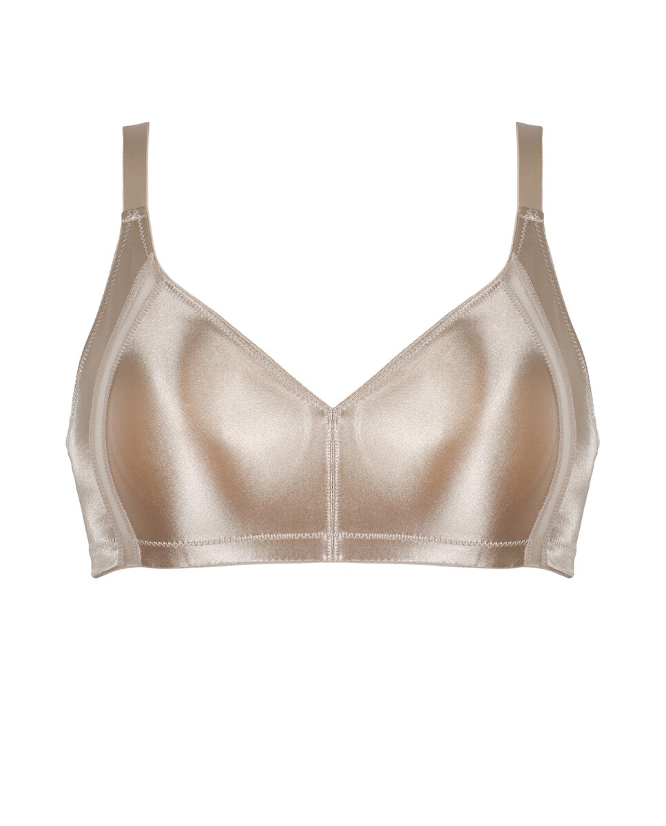 Soutien Redutor sem Aros e com Detalhe de Malha Bege-2