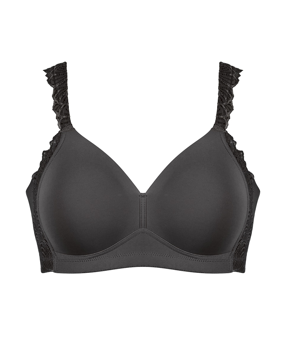 Sujetador Sin Aro Copa Preformada Tirantes Anchos - Naturana - Negro Negro-5
