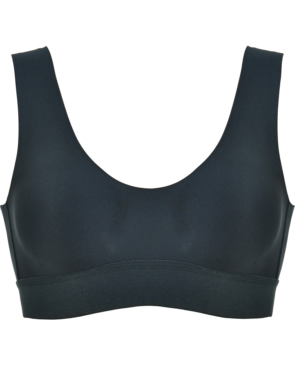 Soutien sem Aros com Copa Elástica e Alças Largas Preto-4