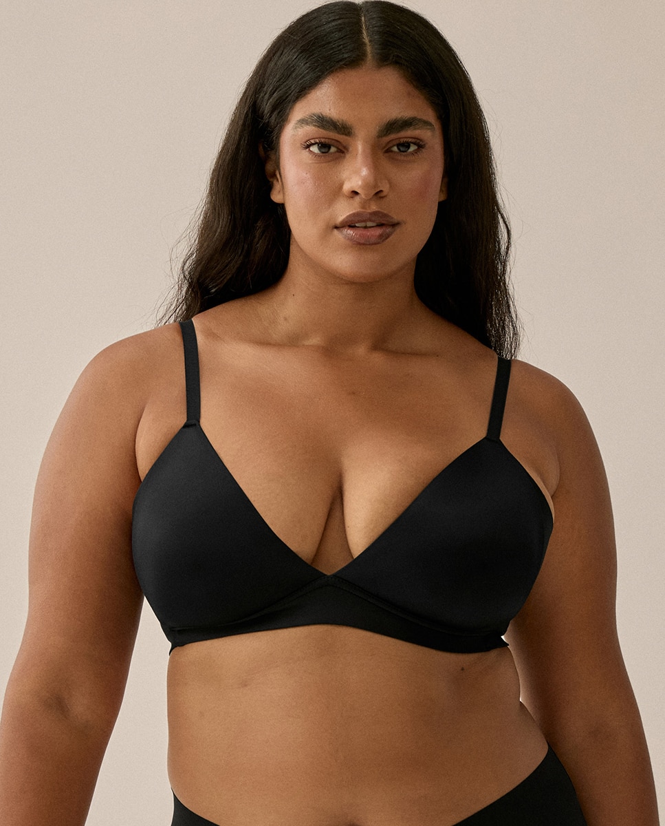 Sujetador sin aro escote profundo - Naturana - Negro Negro-1