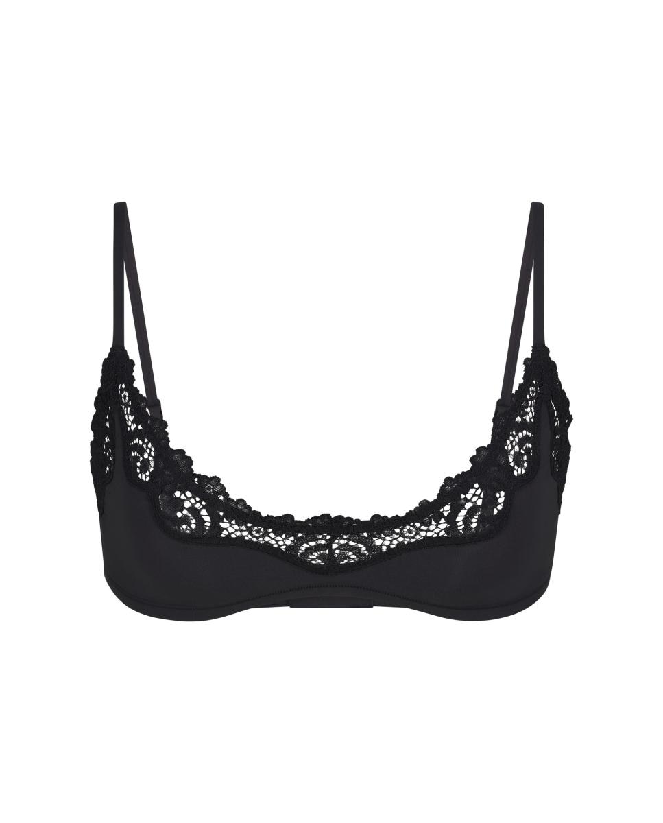 Bralette de Renda com Design Feminino e Ajuste Cómodo Preto-4