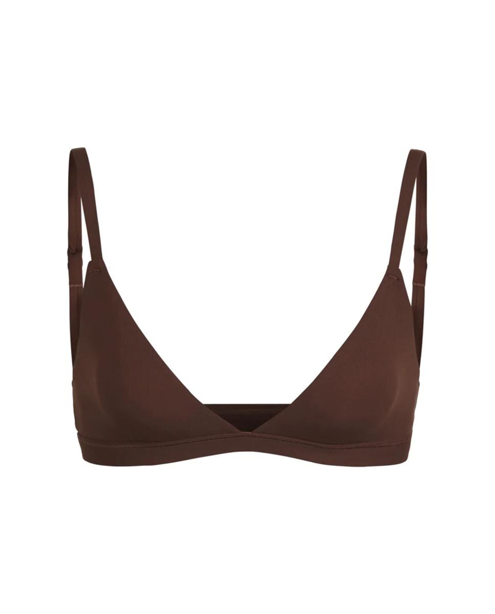 Imagen 3 de Bralette sin aros de diseño triangular de mujer - Skims - Marrón Marrón
