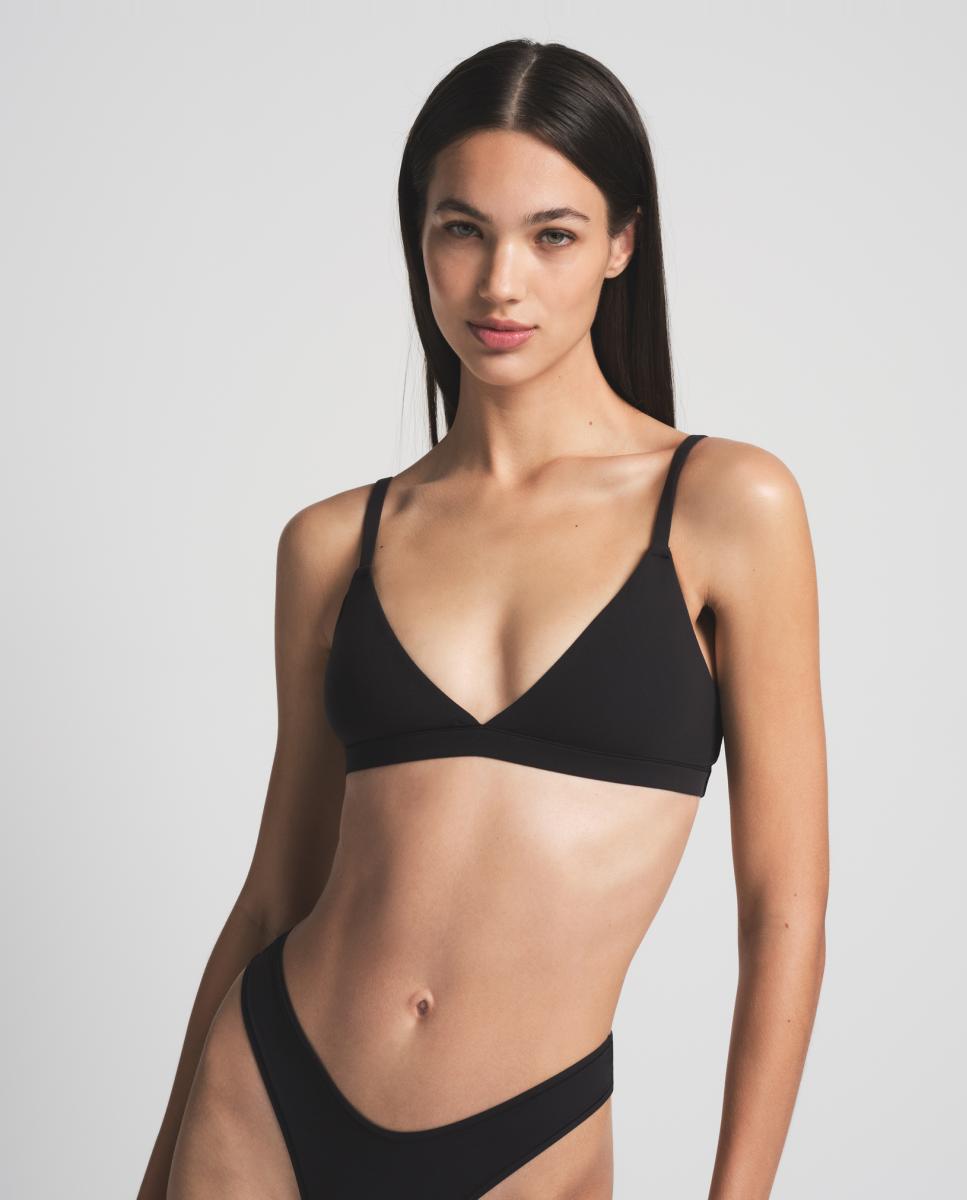 Imagen 1 de Bralette sin aros de diseño triangular de mujer - Skims - Negro Negro