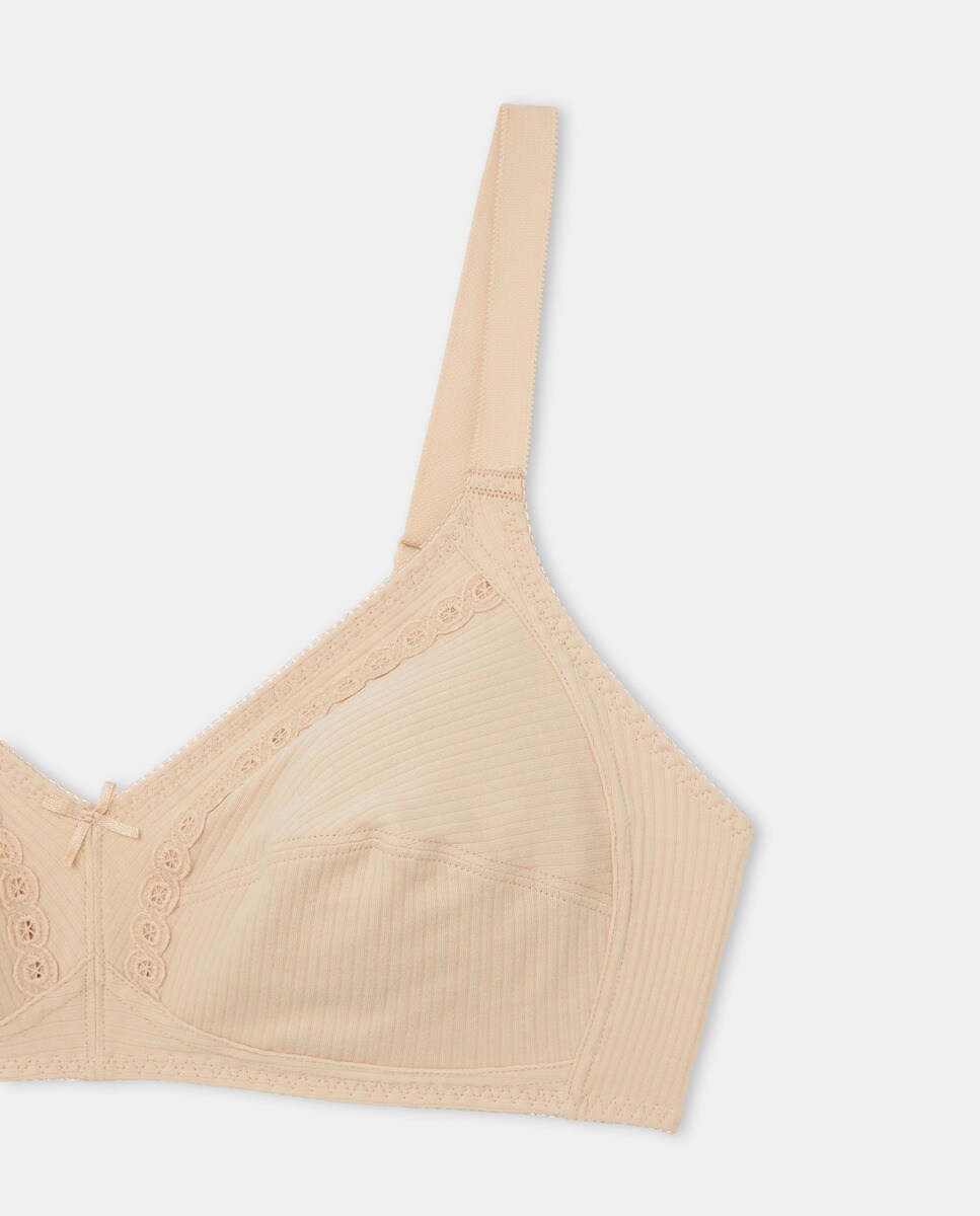 Sujetador 100% Algodon Sin Aro - Naturana - Beige Beige-2