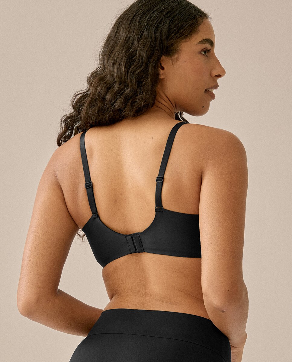 Sujetador Copa Preformada Sin Aro Laterales Altos Y Anchos - Naturana - Negro Negro-3