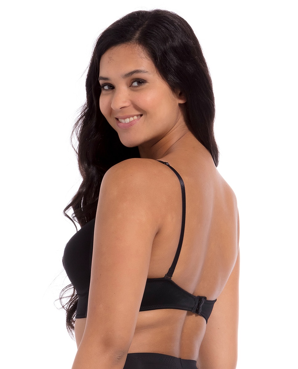 Soutien V-Bra Collection MAGIC Bodyfashion tipo top sem aro com decote largo Preto-2
