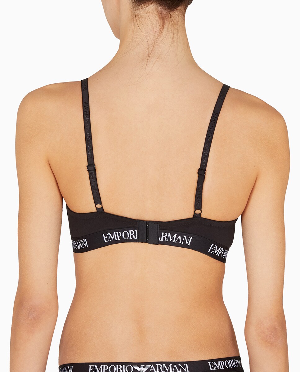 Soutien Triangular Básico de Copa Moldada e sem Aro "Essential Cotton" Preto-2