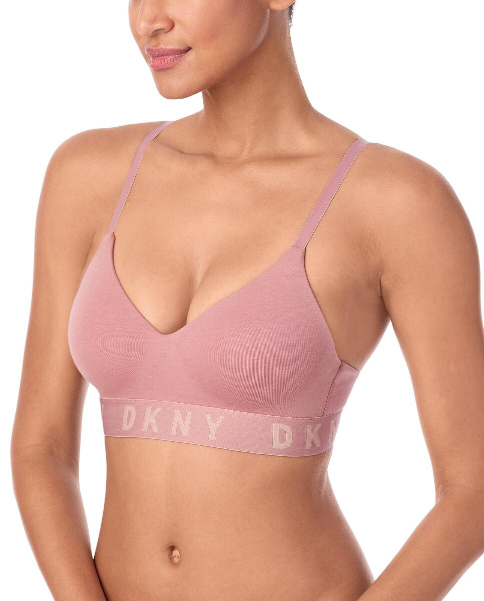 Soutien de algodão sem aro e com logótipo Rosa-claro-3