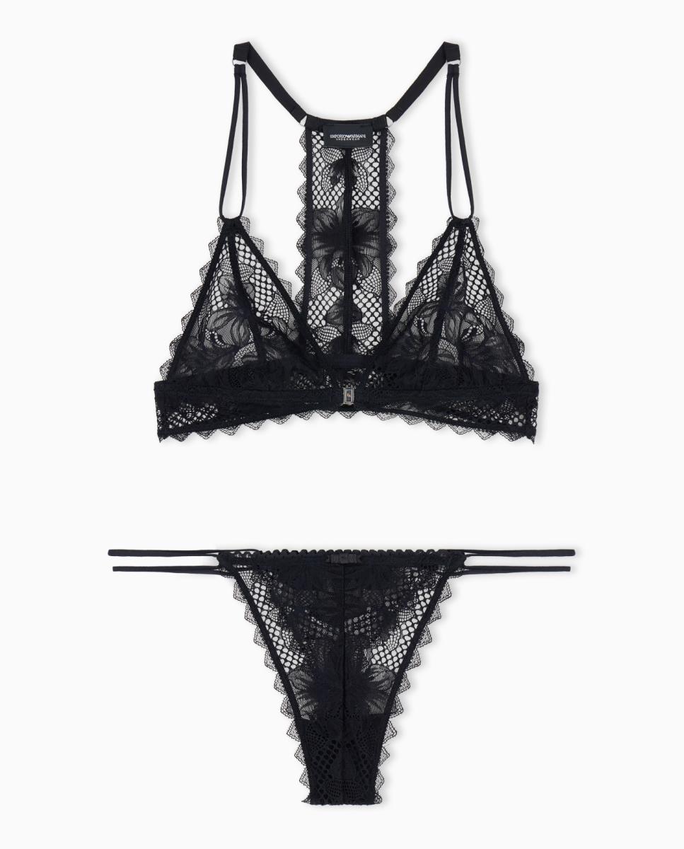 Conjunto de Renda Floral "Eternal Lace" Preto-3
