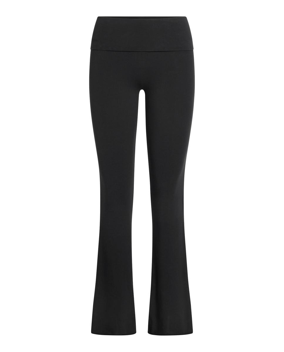 Pantalón de algodón jersey con cintura doblada de mujer - Skims - Negro Negro-5
