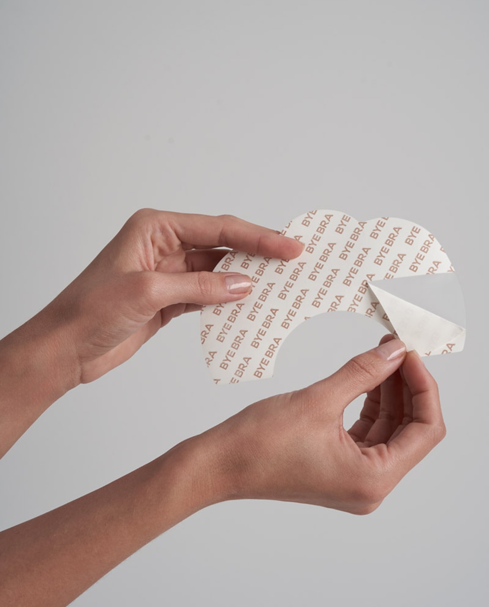 Pack de Protetores de Mamilos Adesivos e Tiras Transparentes: substituem o Soutien Bandeau Bege-2