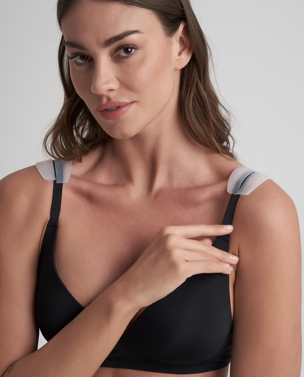 Almofadas de Silicone Suaves Anti-Fricção para Soutien com Tiras Branco-3