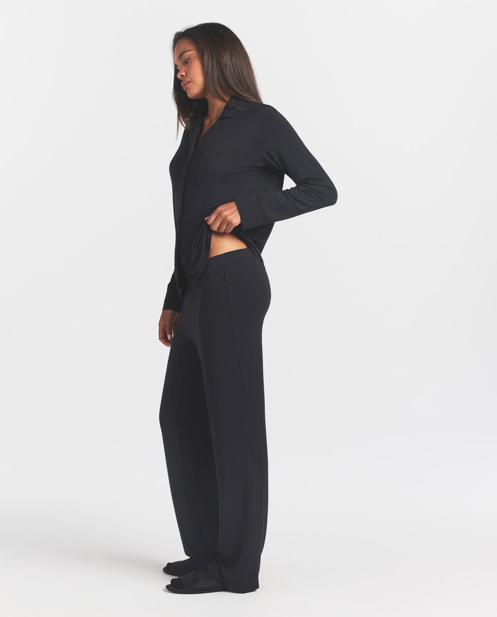 Pijama largo y elegante de mujer - Skims - Negro Negro-3