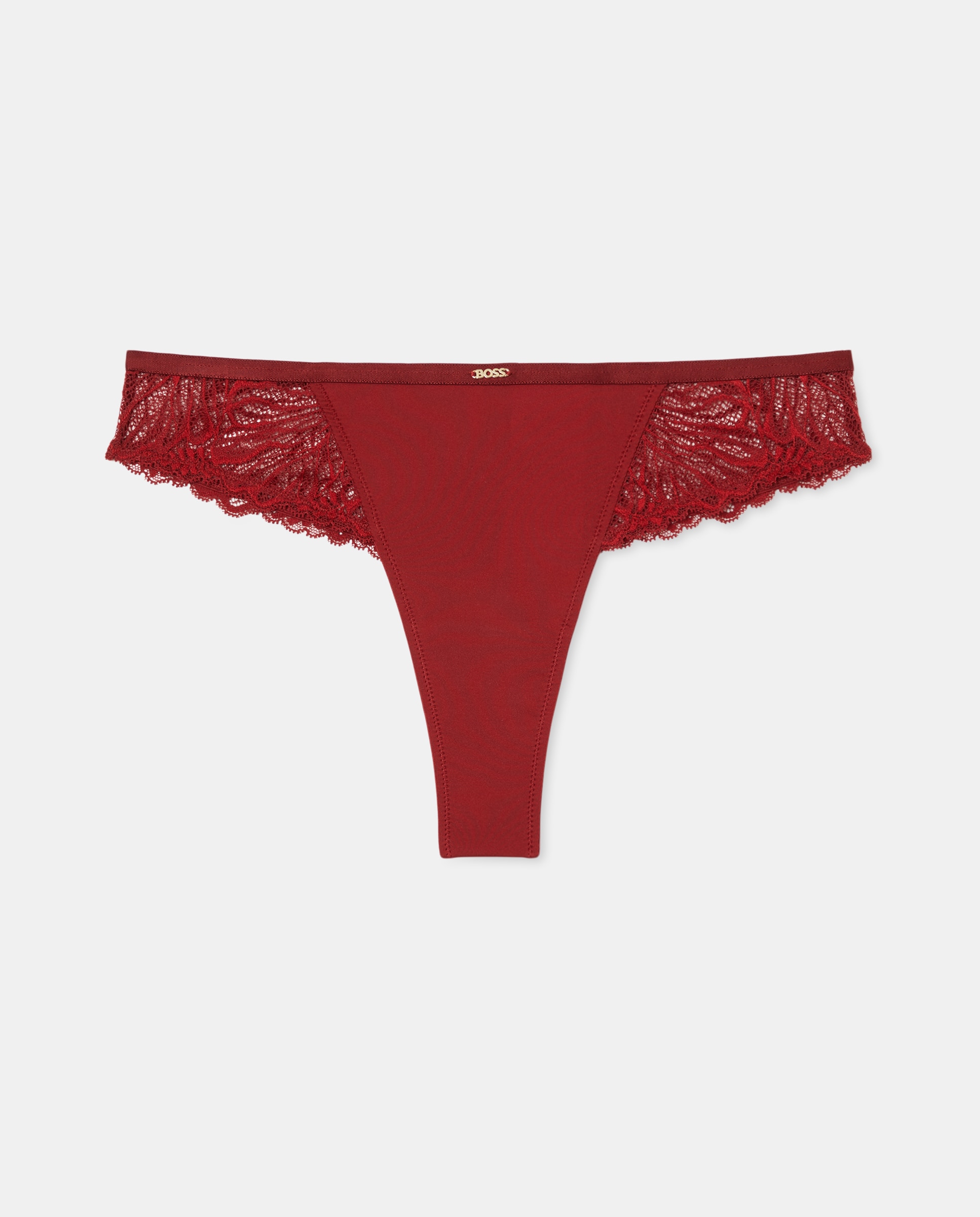 Tanga com Cós Elástico Vermelho-4