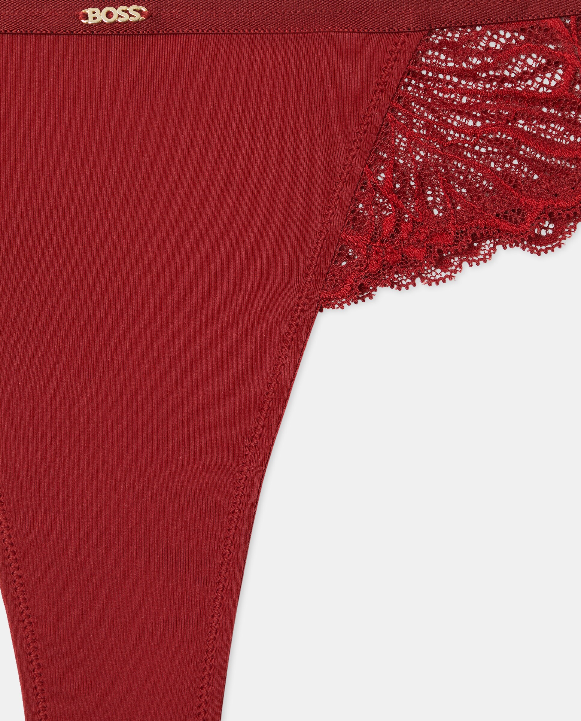 Tanga com Cós Elástico Vermelho-5