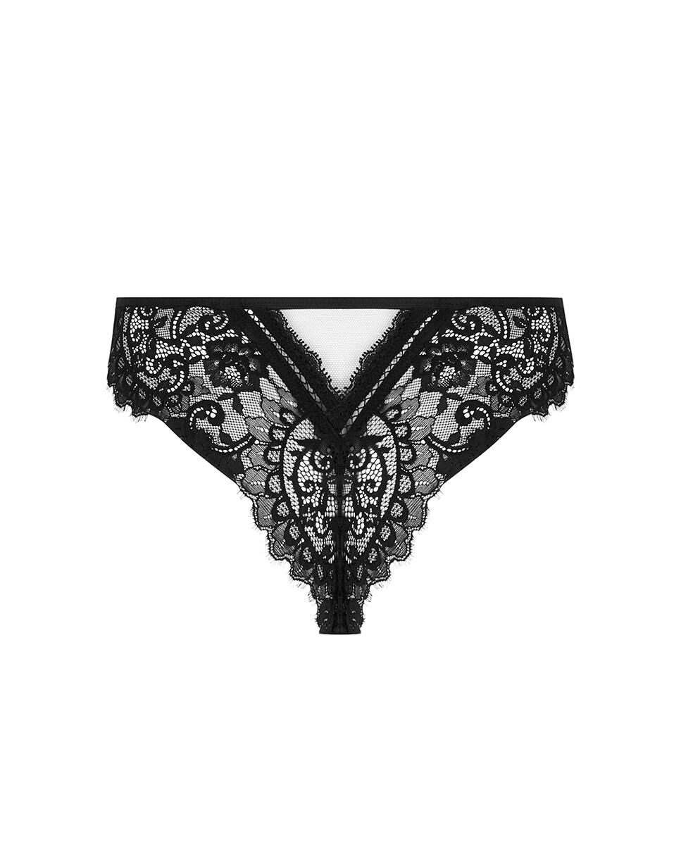 Tanga Fina de Tiras Laterais Preto-4