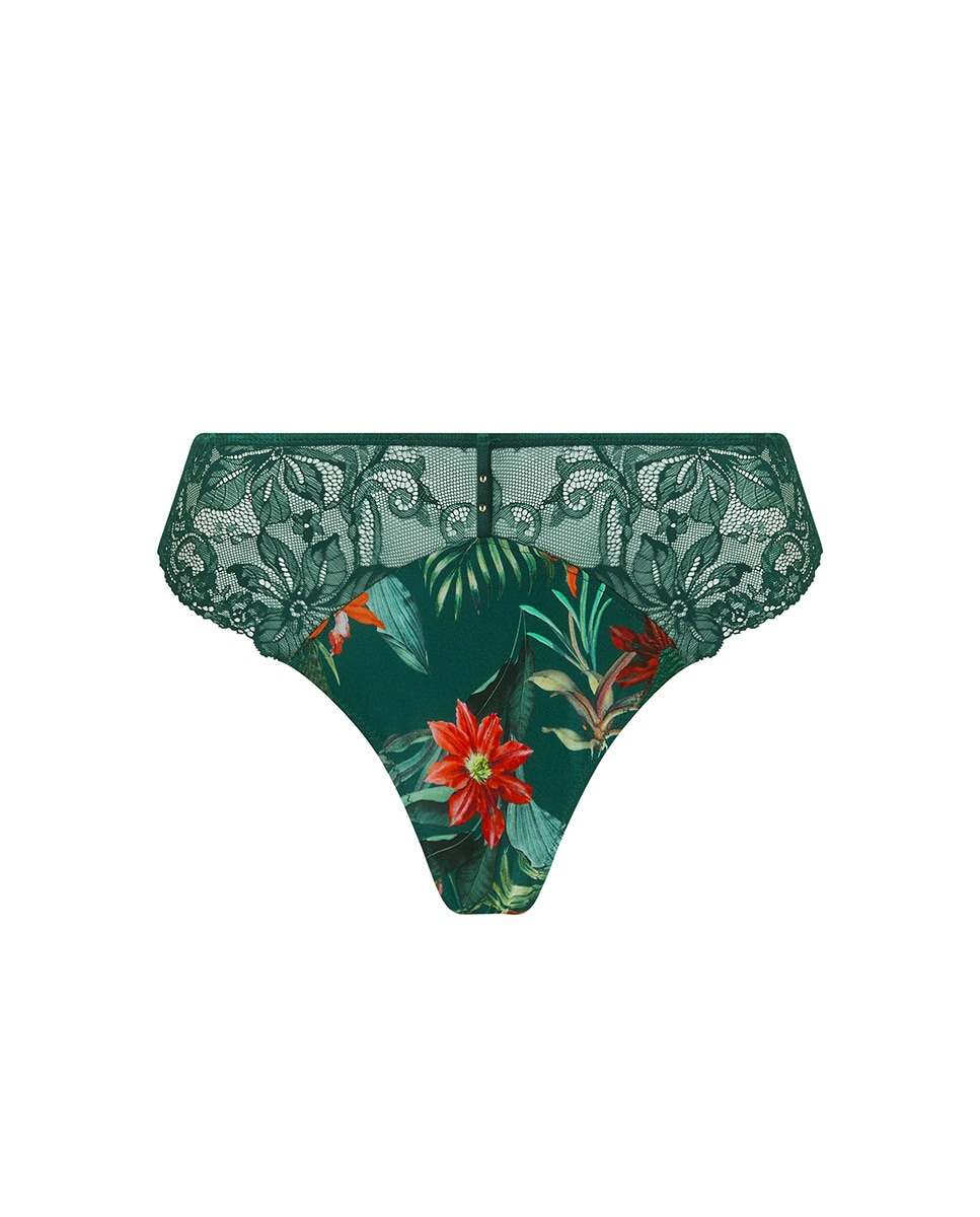 Tanga Fina de Tiras Laterais Verde-escuro-5