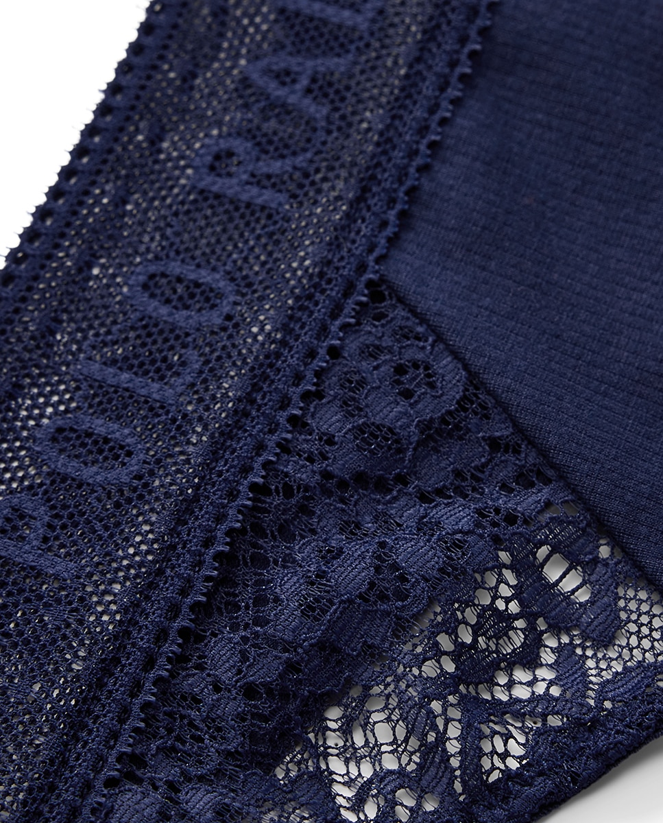 Tanga com Renda - Azul Azul-6