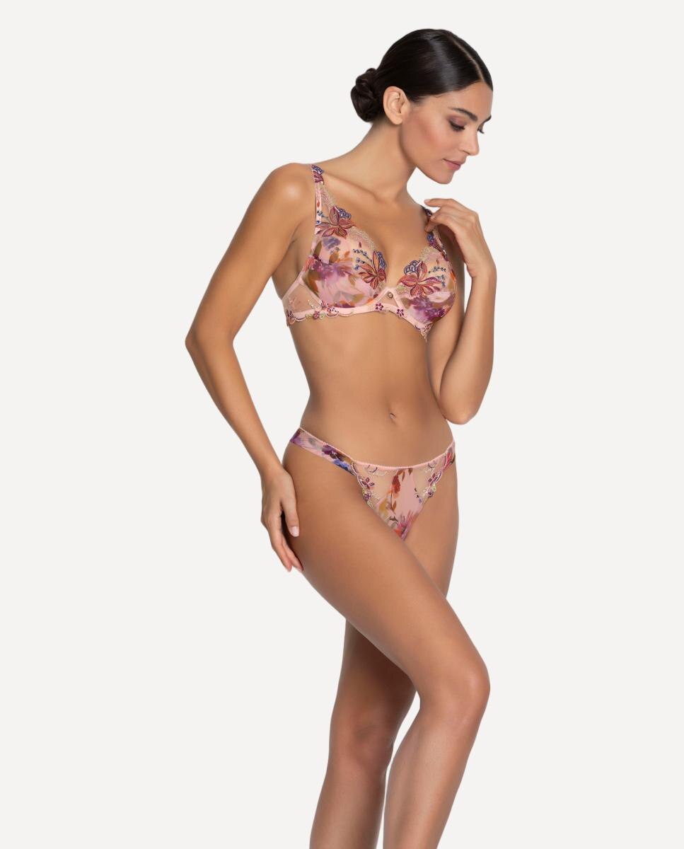 Tanga Fina de Tiras Laterais Rosa-3