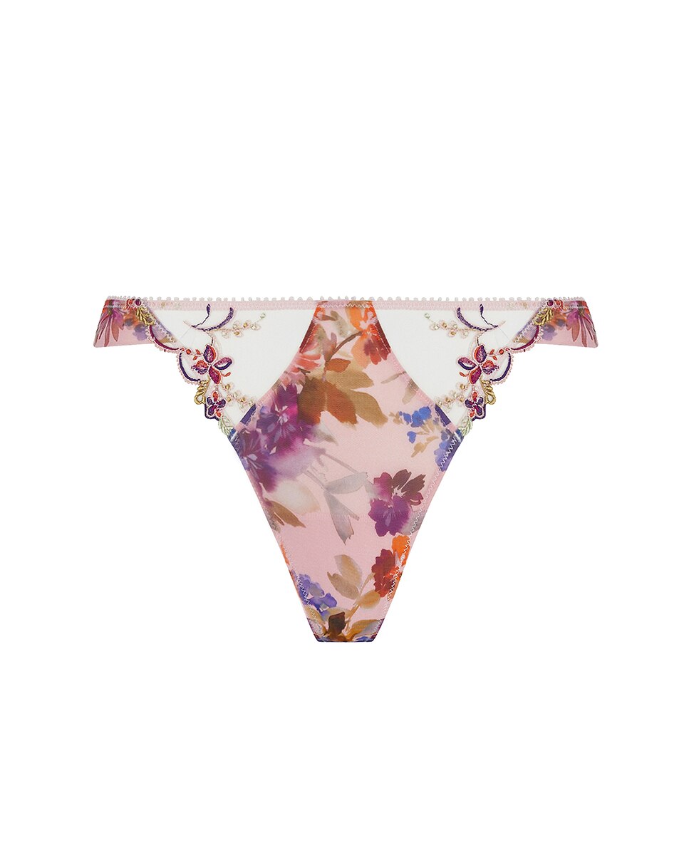 Tanga Fina de Tiras Laterais Rosa-5