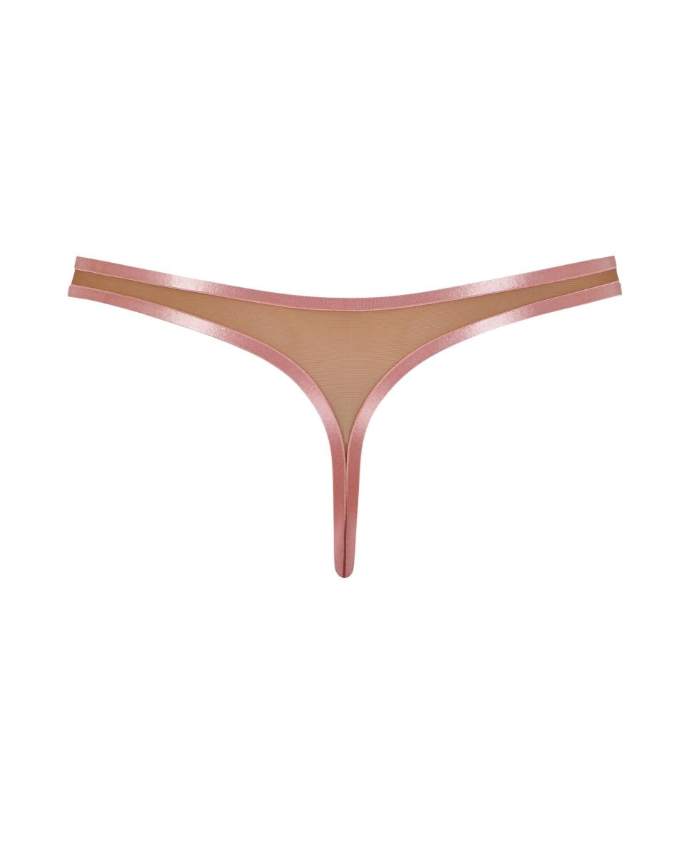 Tanga em Tecido Suave Castanho-claro-5