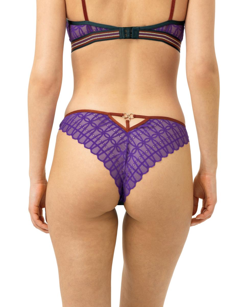 Cueca Tipo Brasileira com Renda Roxo-2