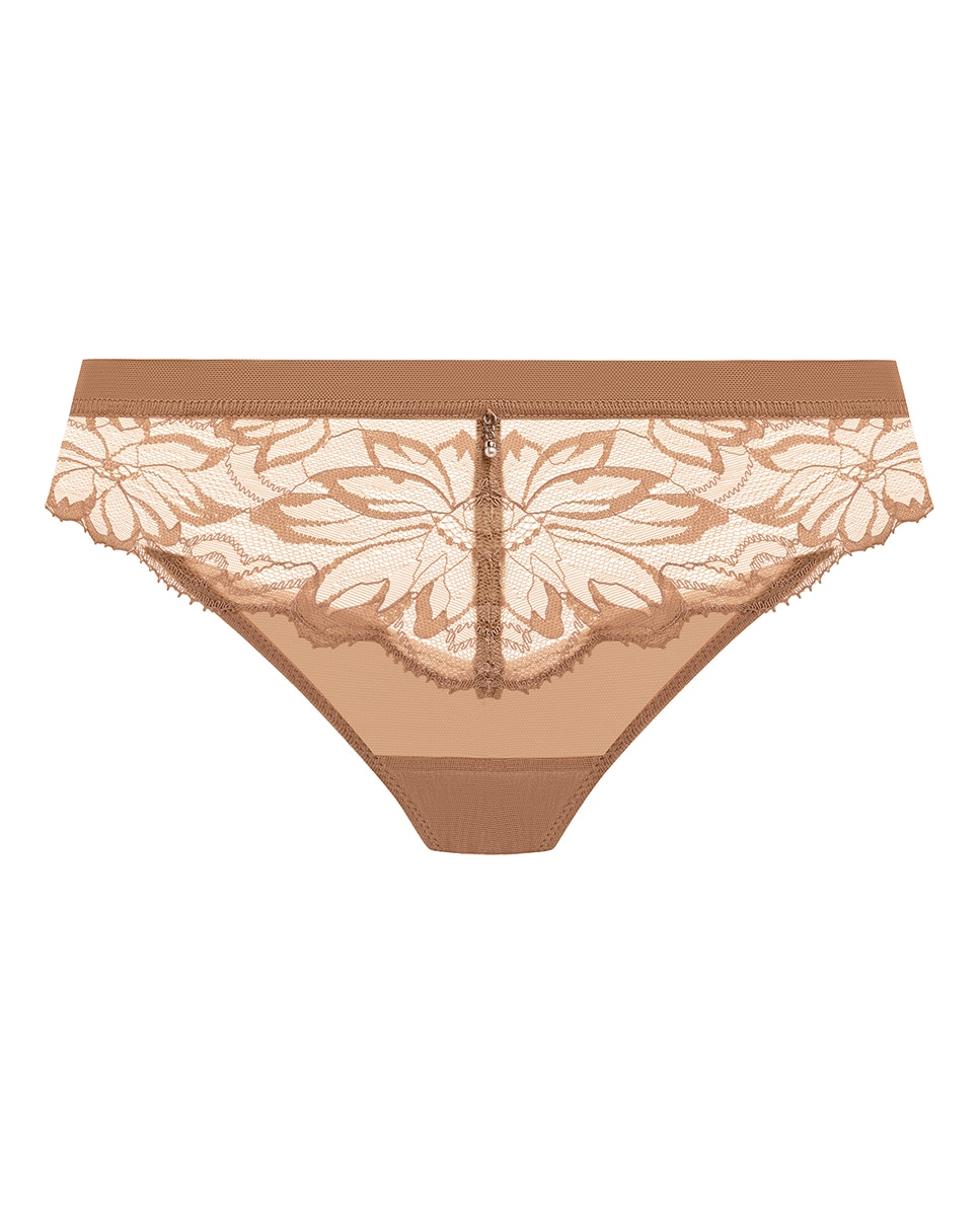 Soutien de Aro com Renda Floral Plana Bege-4