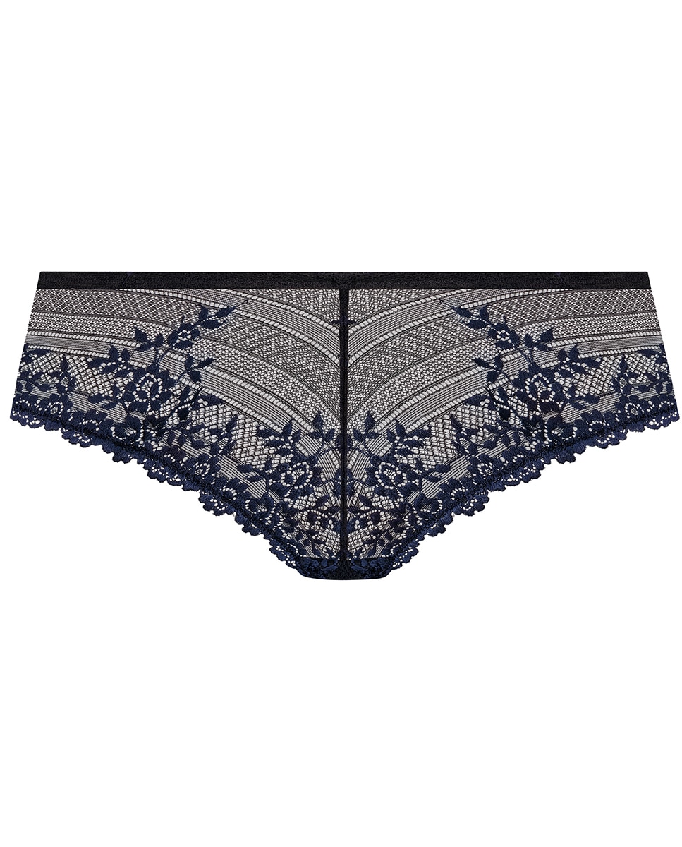 Cueca de Biquíni de Renda Bicolor Azul-3