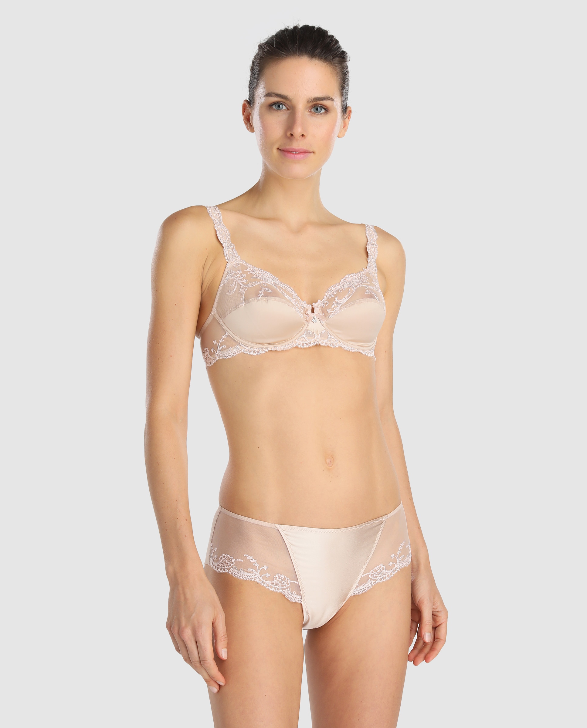 Culotte Splendeur Soie Lise Charmel con tejido a contraste - Marfil Marfil-3
