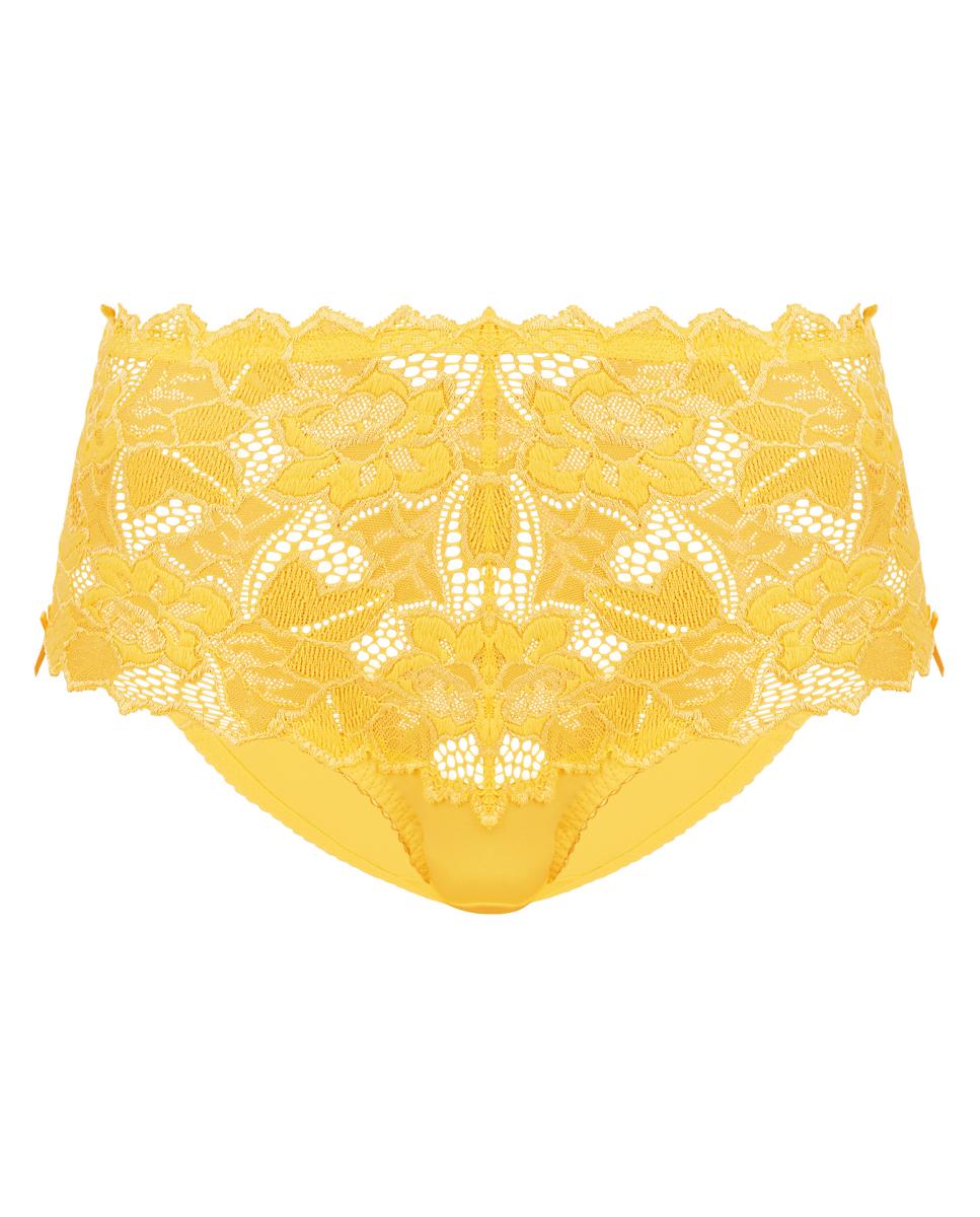 Culotte de meia altura com Renda Amarelo-3