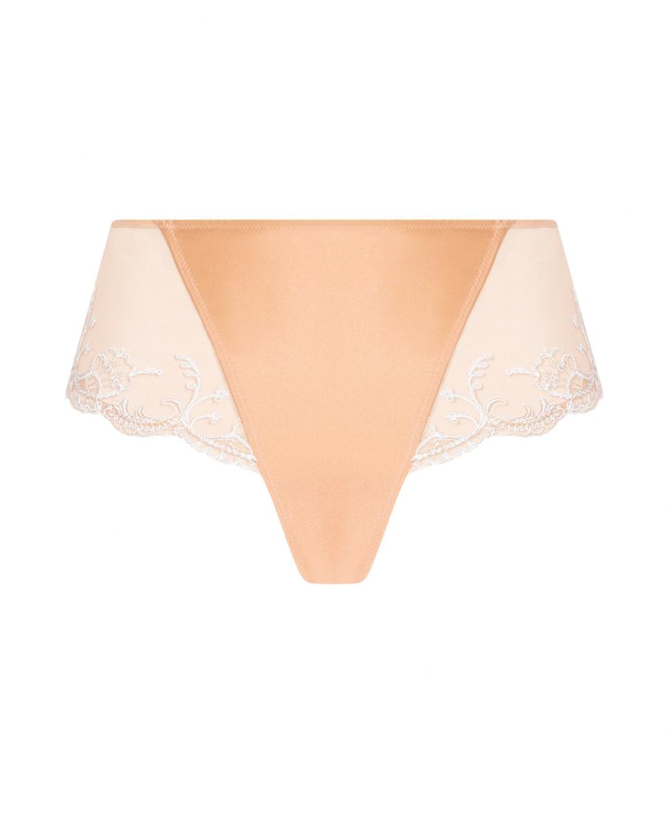 Shortie Splendeur Soie Lise Charmel com tecido em contraste Pêssego-4
