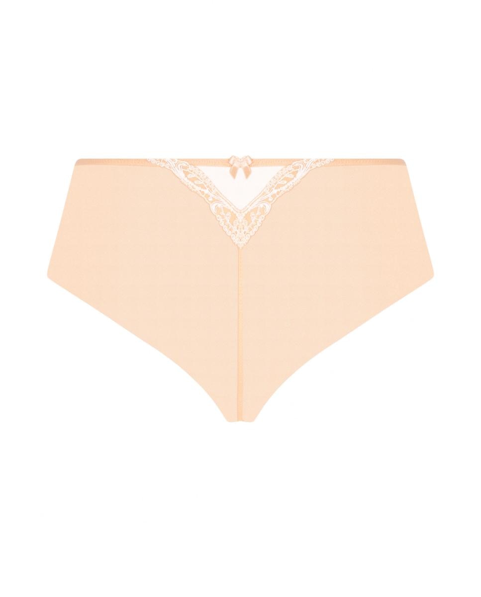 Shortie Splendeur Soie Lise Charmel com tecido em contraste Pêssego-5