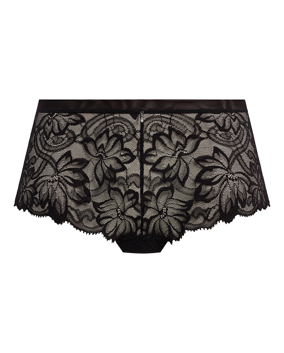 Tanga Asa Delta com Renda Floral Plana e Tule Azul-4