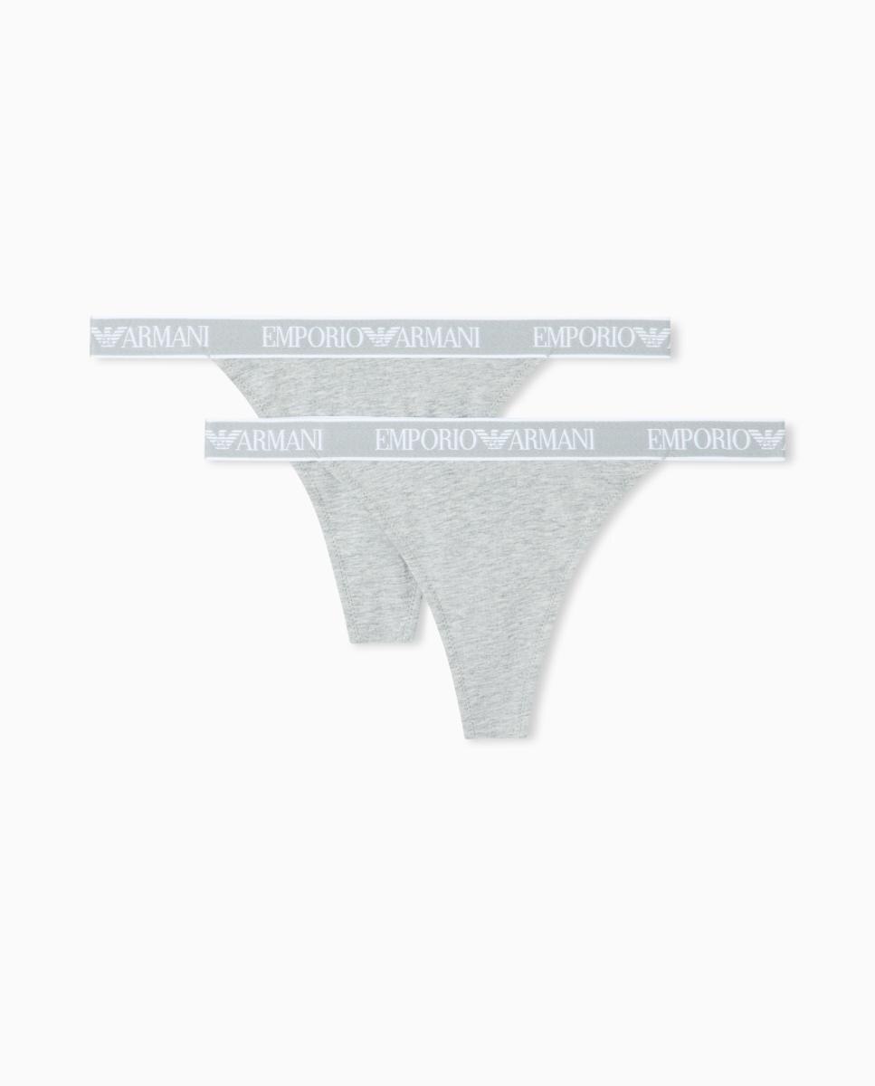 Pack de Duas Tangas de Algodão "Iconic Logoband" Cinzento-3